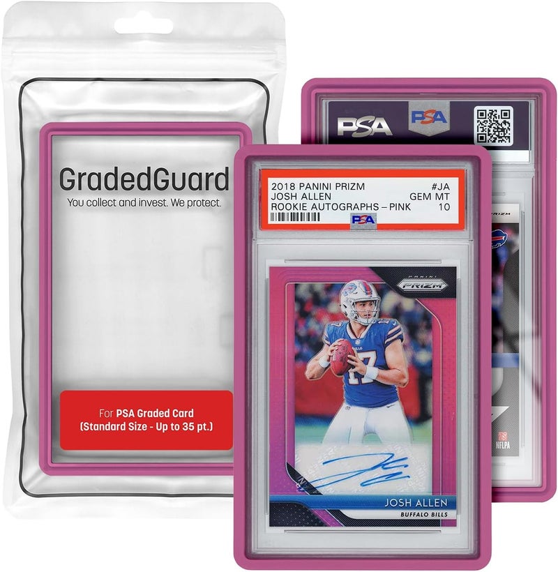 GradedGuard Graded Card Guard Case for Standard PSA Slab Case | Multiple Colors | Soft Touch Matte Finish | Stackable | Made to Fit PSA | Solid TPU and PC Design. (Pink) - Image 1